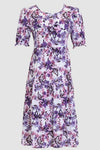 Connected Apparel Short Floral 3/4 Sleeve Dress - The Dress Outlet