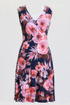 Connected Apparel Sleeveless Floral Short Day Dress - The Dress Outlet