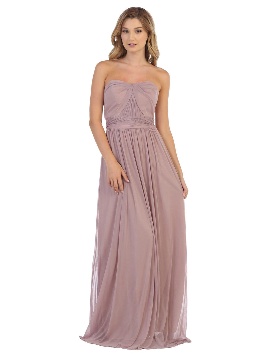 Convertible Long Bridesmaid Dress - The Dress Outlet