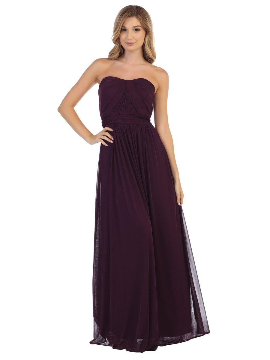 Convertible Long Bridesmaid Dress - The Dress Outlet