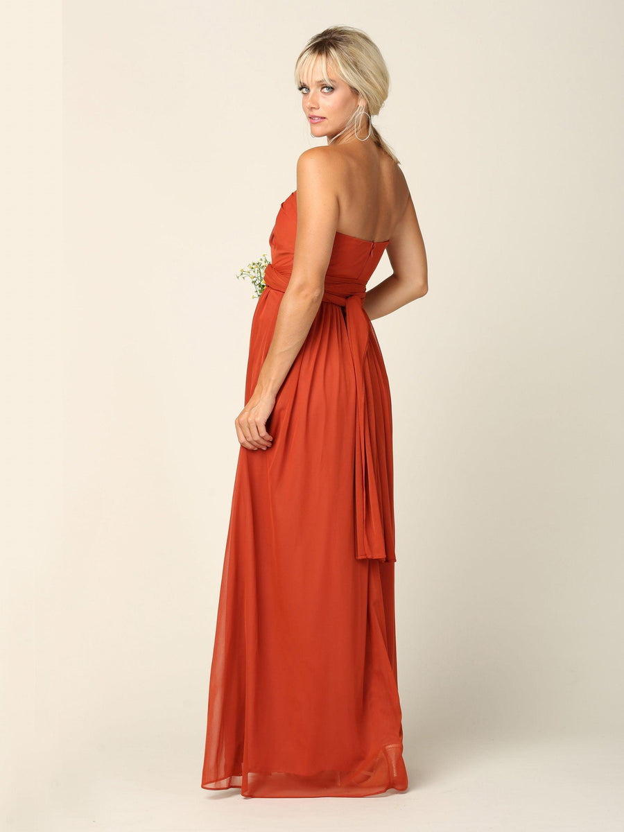 Convertible Long Bridesmaid Dress - The Dress Outlet