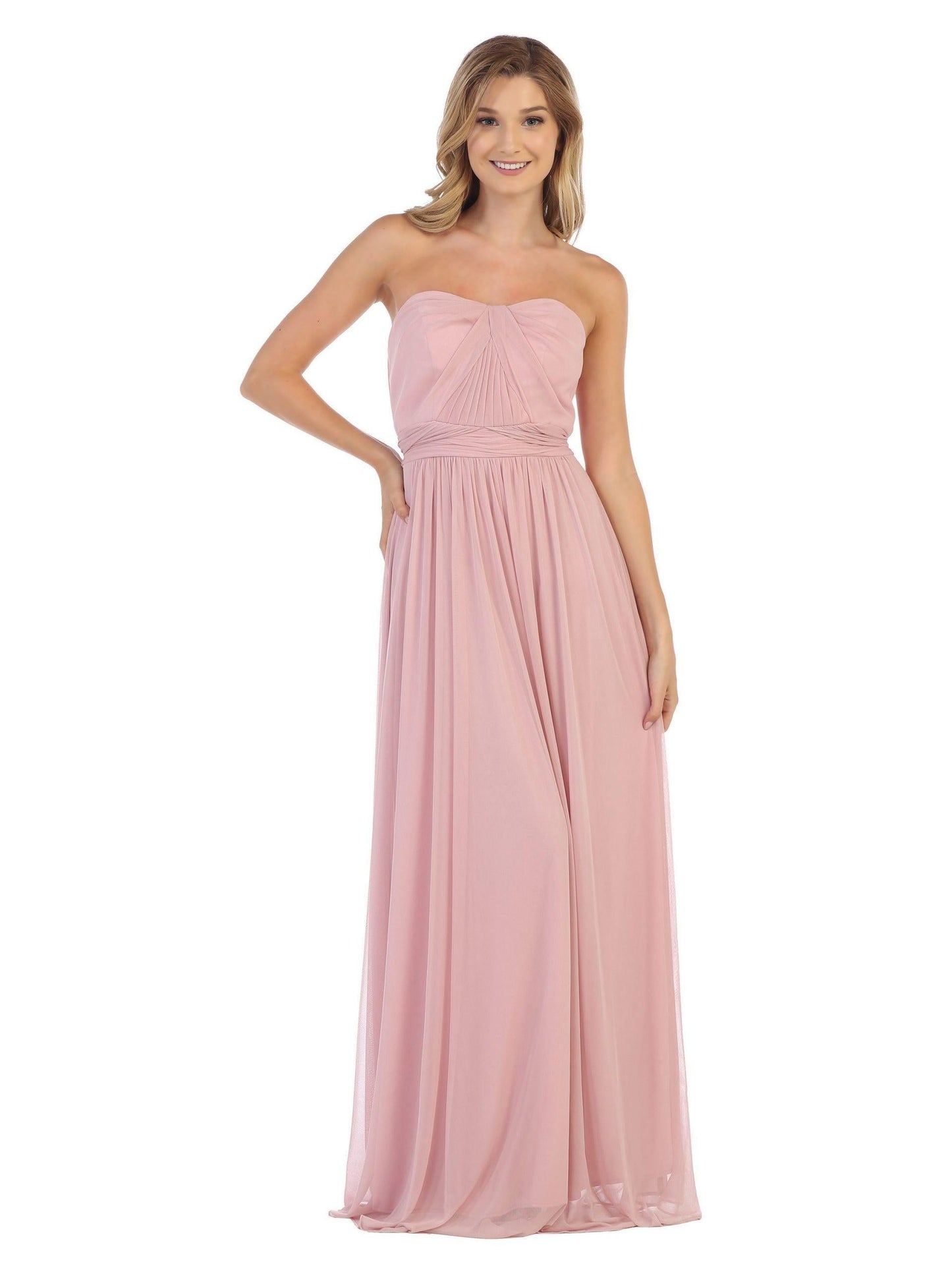 Convertible Long Bridesmaid Dress - The Dress Outlet