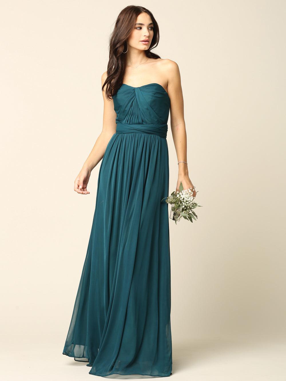 Convertible Long Bridesmaid Dress - The Dress Outlet