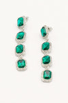 Crystal Clear Rhinestone Linear Drop Earrings - The Dress Outlet