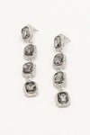 Crystal Clear Rhinestone Linear Drop Earrings - The Dress Outlet