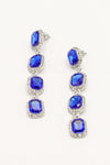 Crystal Clear Rhinestone Linear Drop Earrings - The Dress Outlet