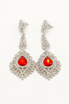 Crystal Drop Rhinestone Teardrop Long Earrings - The Dress Outlet