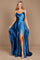 Prom Dresses Formal Cowl Neck Spaghetti Strap Party Dress Smoke Blue