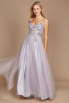 Prom Dresses Long Jeweled Beaded Tulle Prom Dress Multi Gray