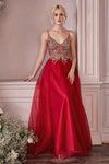 Embellished Sleeveless Long Formal Prom Dress - The Dress Outlet