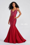 Prom Dresses Mermaid Long Formal Beaded Prom Gown Wine