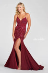 Prom Dresses Long Fitted Slit Evening Prom Dress Wine