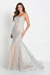 Prom Dresses Prom Formal Fitted Evening Long Gown Silver/Nude