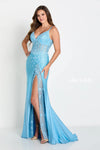 Prom Dresses Fitted Slit Long Formal Prom Gown Light Blue