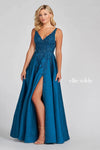 Prom Dresses Slit Long Formal Pocket Prom Gown Teal