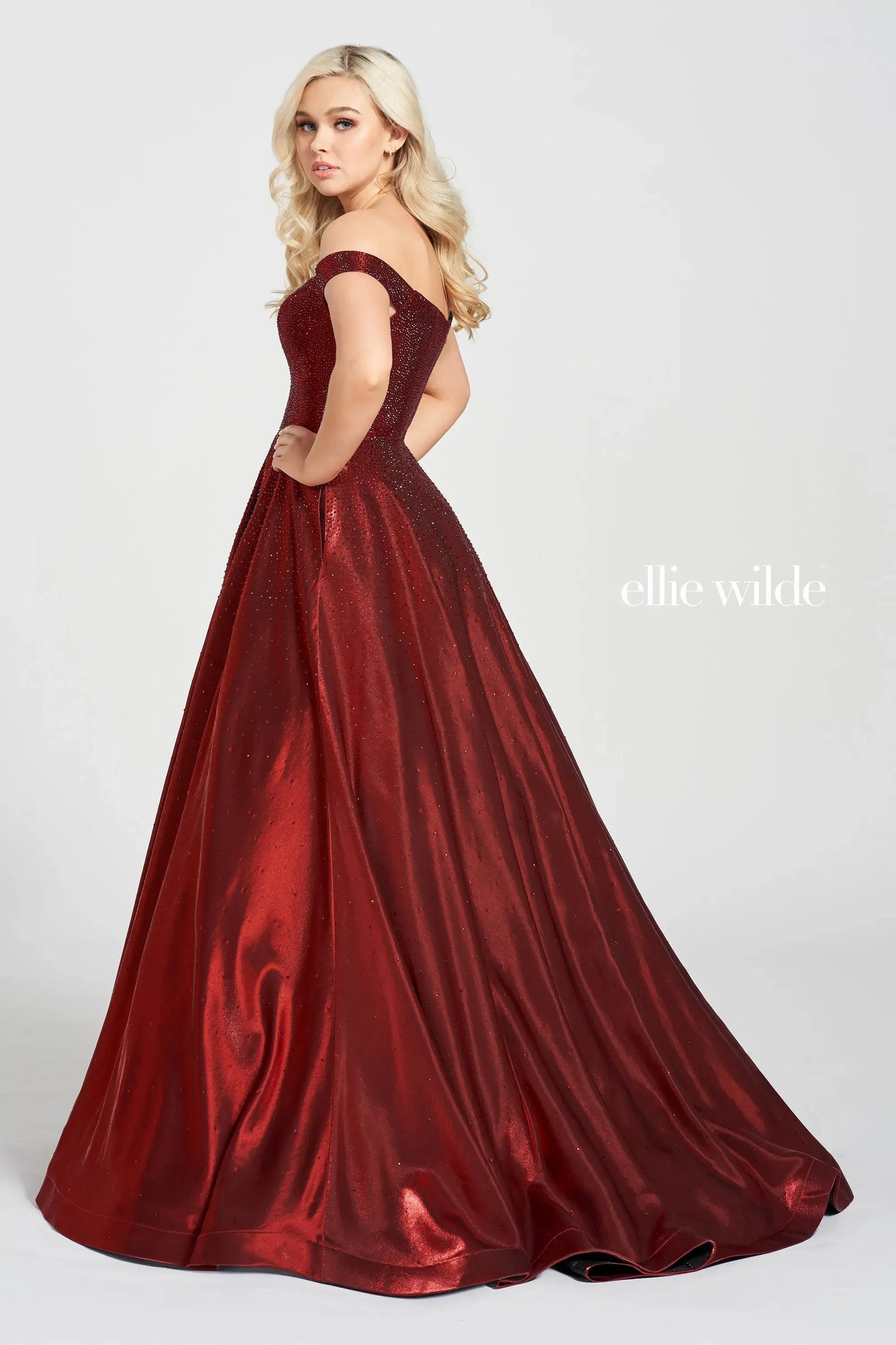 Prom Dresses Long Beaded Ball Gown Pocket Prom Dress Wine