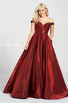 Prom Dresses Long Beaded Ball Gown Pocket Prom Dress Wine