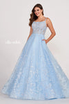 Prom Dresses Long Pocket Ball Gown Prom Dress Light Blue