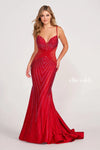 Prom Dresses Beaded Mermaid Long Formal Prom Dress Ruby