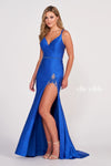 Prom Dresses Fitted Long Formal Slit Prom Dress Royal Blue