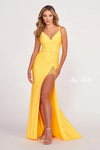 Prom Dresses Fitted Long Formal Slit Prom Dress Yellow