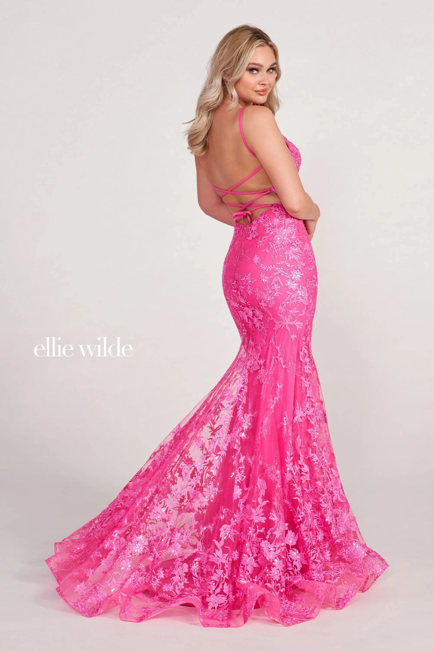 Prom Dresses Beaded Mermaid Long Formal Prom Gown Cerise