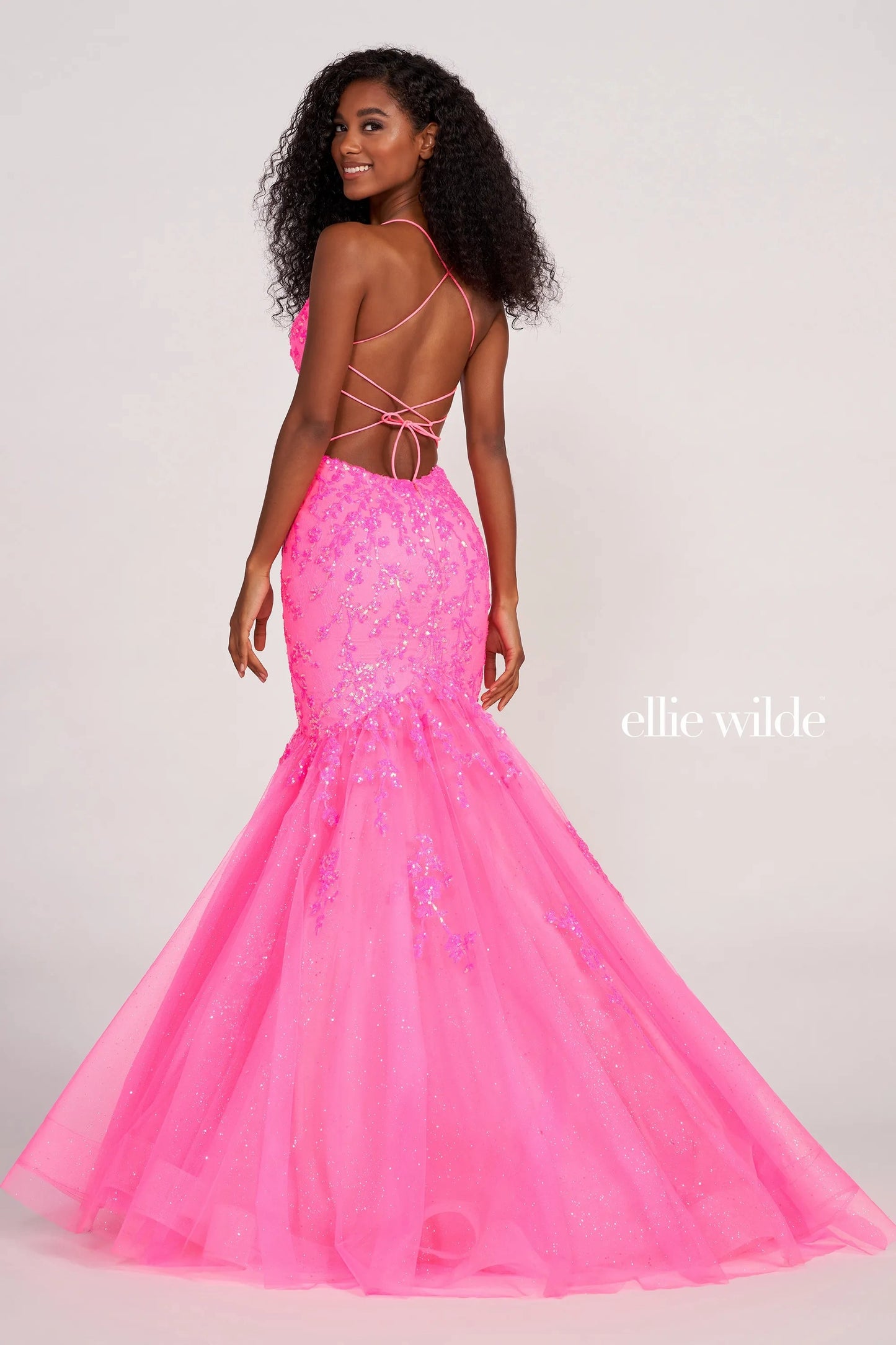 Prom Dresses Prom Mermaid Glitter Long Formal Gown Hot Pink