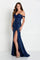 Prom Dresses Long Fitted Slit Formal Prom Gown Navy Blue