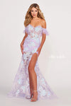 Prom Dresses Long Fitted Formal Detachable Sleeve Prom Gown Lilac