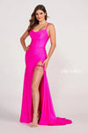 Prom Dresses Fitted Long Formal Glitter Prom Dress Hot Pink