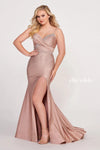 Prom Dresses Long Beaded Slit Formal Prom Dress English Rose/Silver