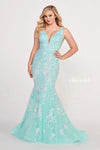 Prom Dresses Beaded Prom Dress Long Fitted Formal Gown Aqua