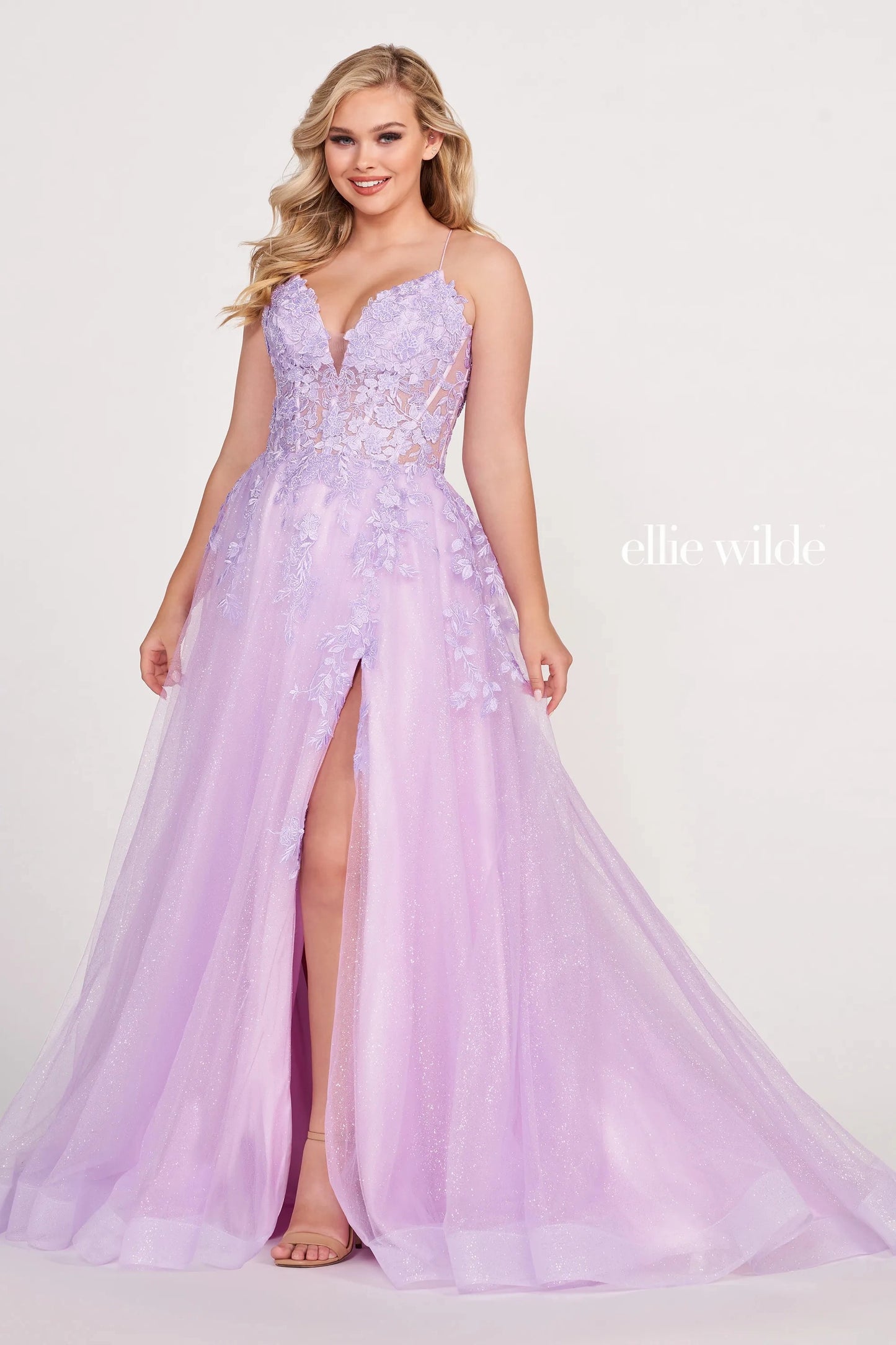 Prom Dresses Long Glitter Ball Gown Prom Dress Lilac