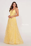 Prom Dresses Prom Formal Floral Beaded Long Ball Gown Yellow