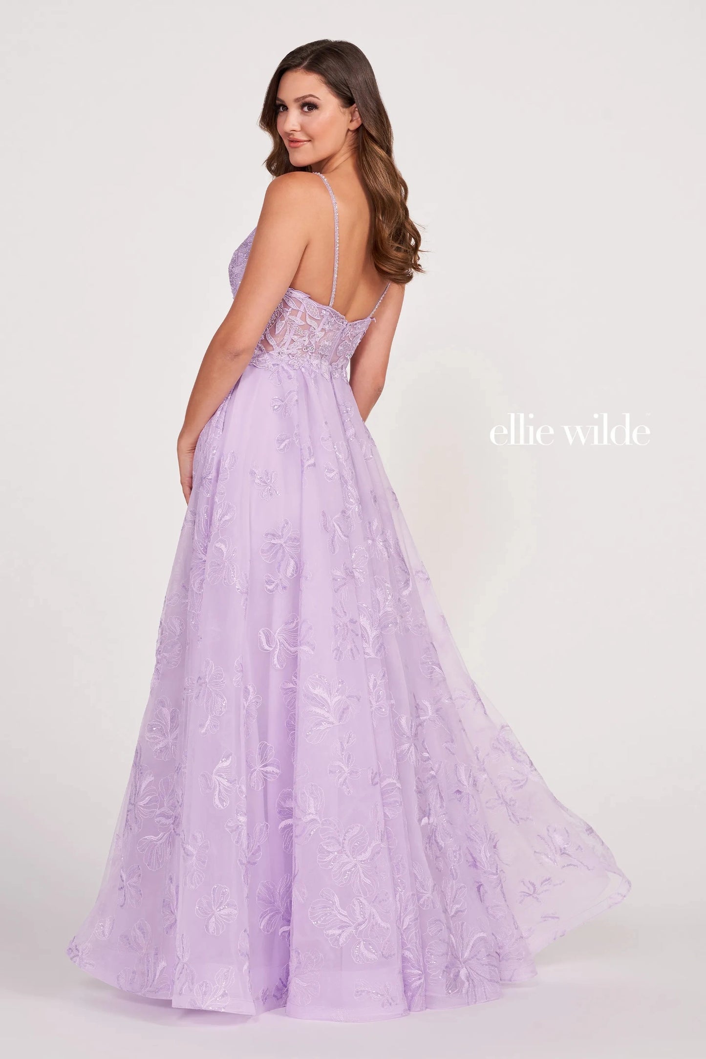 Prom Dresses Long Pocket Ball Gown Sequin Prom Dress Lavender