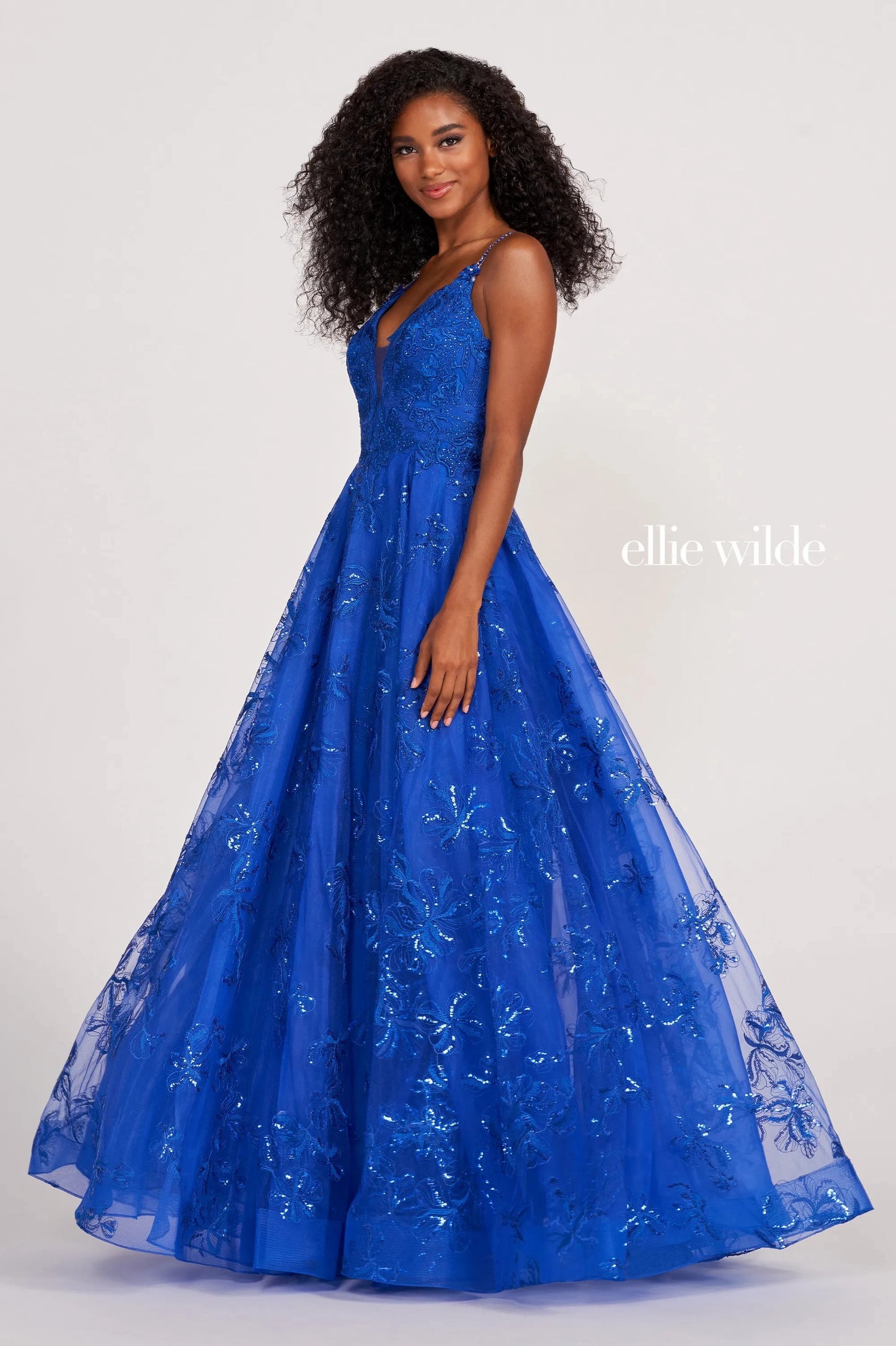 Prom Dresses Long Pocket Ball Gown Sequin Prom Dress Royal Blue