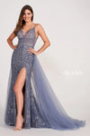 Prom Dresses Long Fitted Overskirt Prom Formal Dress Slate