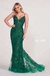 Prom Dresses Long Fitted Applique Evening Prom Gown Emerald