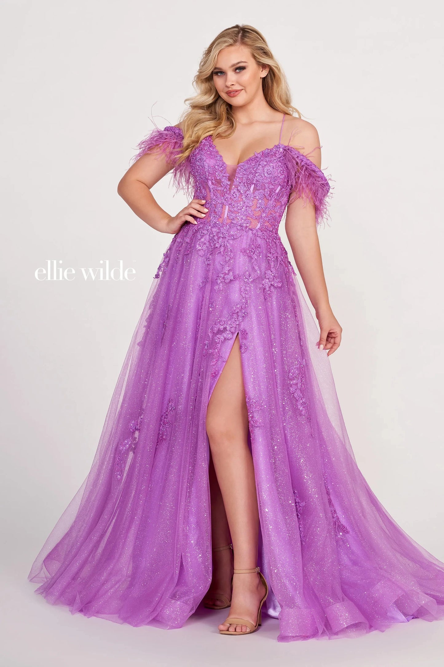 Prom Dresses Long Ball Gown Glitter Applique Prom Dress Iris