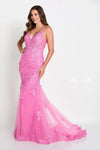 Prom Dresses Fitted Long Formal Applique Prom Dress Cotton Candy