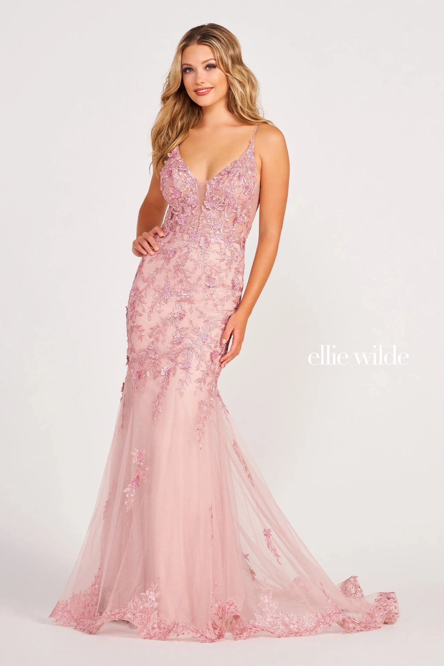 Prom Dresses Fitted Long Formal Applique Prom Dress Rose Quartz