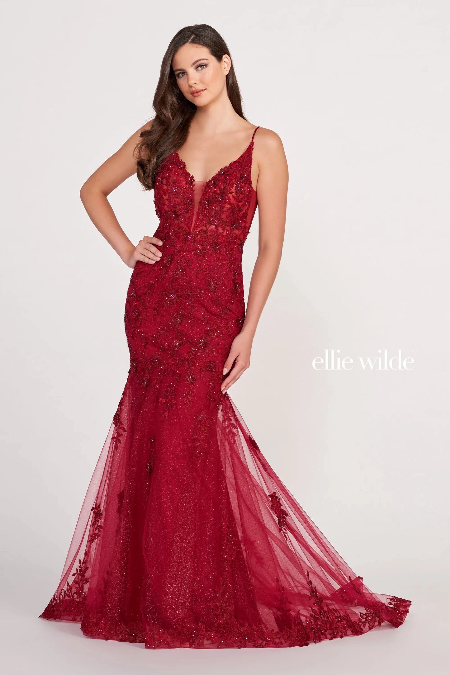 Prom Dresses Fitted Long Formal Applique Prom Dress Wine