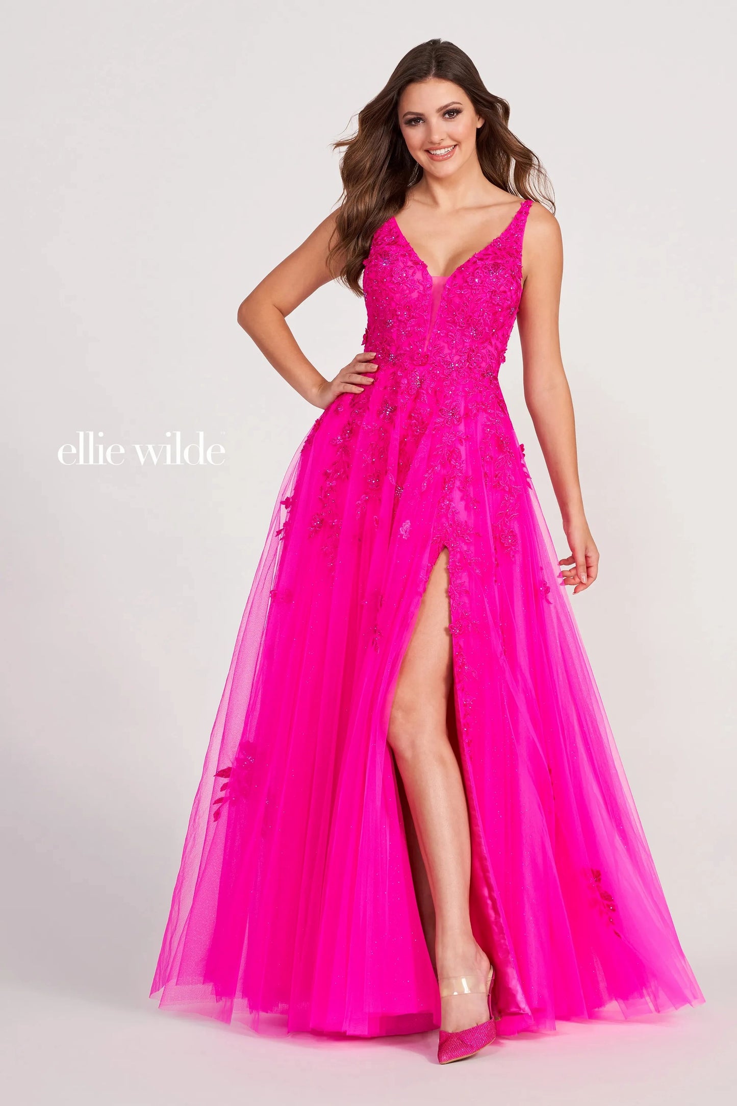 Prom Dresses Formal Long Prom A Line Dress Hot Pink