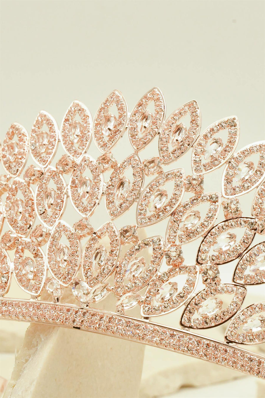 Feather Style Rhinestone Wedding Tiara Crown - The Dress Outlet