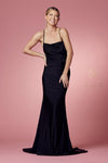 Fit and Flare Long Prom Dress - The Dress Outlet