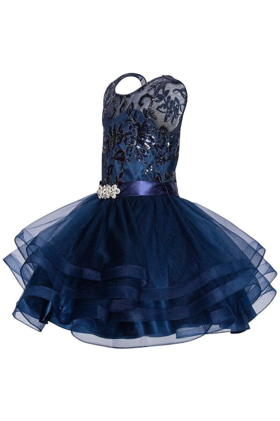 Flower Girl Sleeveless Sequins Lace Dress - The Dress Outlet