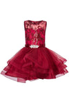 Flower Girl Sleeveless Sequins Lace Dress - The Dress Outlet