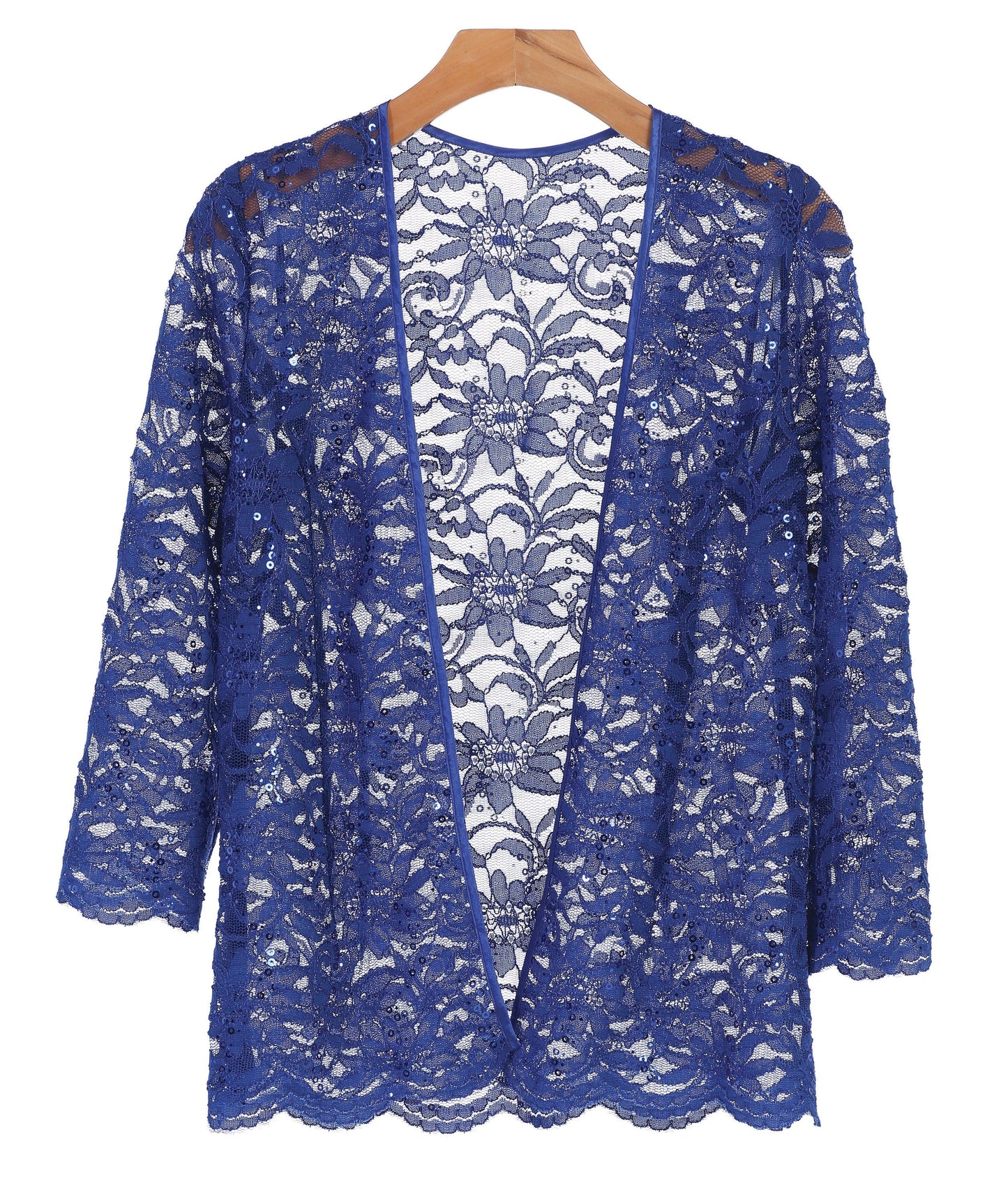 Formal Lace Scallop Edge Jacket - The Dress Outlet