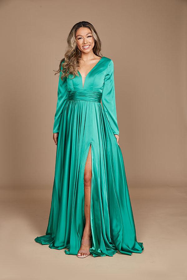 Emerald Green Formal Long Sleeve Evening Dress for $38.99 – The Dress ...