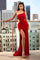 Fitted One Shoulder Long Prom Dress - The Dress Outlet